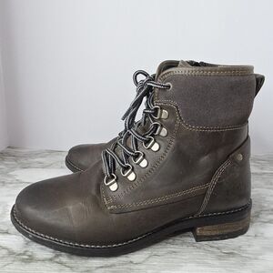 TAOS Ringer Brown Leather Lace Up Combat Boots Womens 5.5 Grunge Distressed Edgy